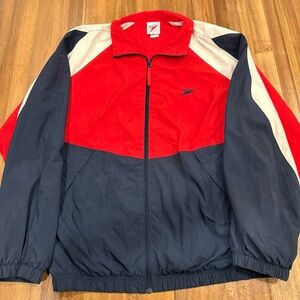 1990s Speedo Track Jacket & Pants Set Men’s Large Red Navy Windbreaker